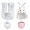 Candle Holder Mould Adorable Sitting Rabbit Silicone Casting Mold Perfect For Handmade Resin Crafts And Festive Gifts