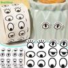 1000 Stück/Rolle Selbstklebende Augenaufkleber Mini Augenform DIY Aufkleber Schwarz Weiß Designs Halloween Party Kinderspielzeug Aufkleber