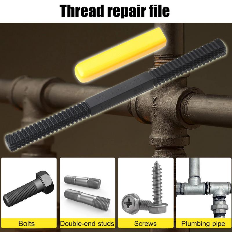 Thread Restorer File Sturdy Rustproof Carbon Steel Pitch Gauge File Multifunctional High Hardness Thread Repair Tool Restorer