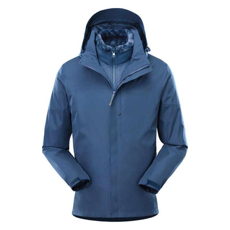 All-Weather 3-in-1 Detachable Mountain Jacket: Waterproof, Windproof, and Warm for Outdoor Climbing - Men's and Women's Styles
