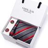 Men's 1200-Needle High-Density Business Stripe & Paisley Tie Set - 6 Piece Groom & Wedding Gift Box