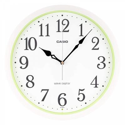 Wanduhr Funk weiß Durchmesser 30,5 cm analog Sekundenzeiger Stopp bei Nacht IQ-481J-7JF