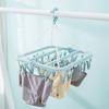 Laundry Hanger with 32 Clips Foldable Laundry Clothespin Drying Rack for Socks Underwear Bras ScarfBlue