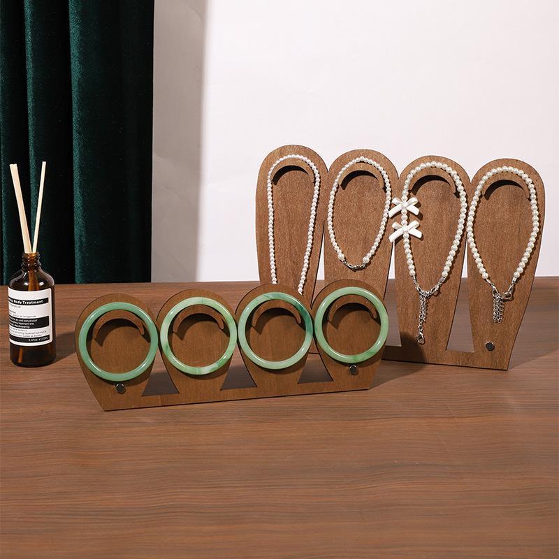 Simple Wood Bracelet Tray Hand Bangle Organizer Bracelet Display Rack Ornaments Storage Case Necklace Display Stand Gift