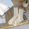 Ultra-thin Transparent Crystal Silk Socks Women Fashion Summer Harajuku Crew Socks Retro Flower Streetwear Elastic Long Socks
