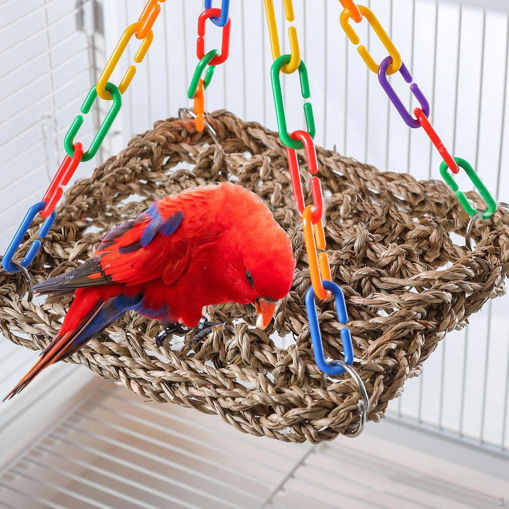 Bird Cage Accessories with Parrot Lounger And Handmade Swing for Macaw Parakeet Finches