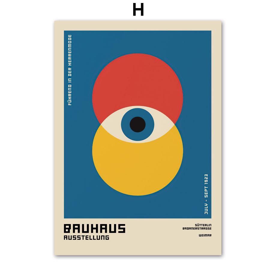 Bauhaus Geometric Figure Lines Rainbow Abstract Wall Art Posters Prints Canvas Painting Hotel Bar Pictures For Living Room Decor