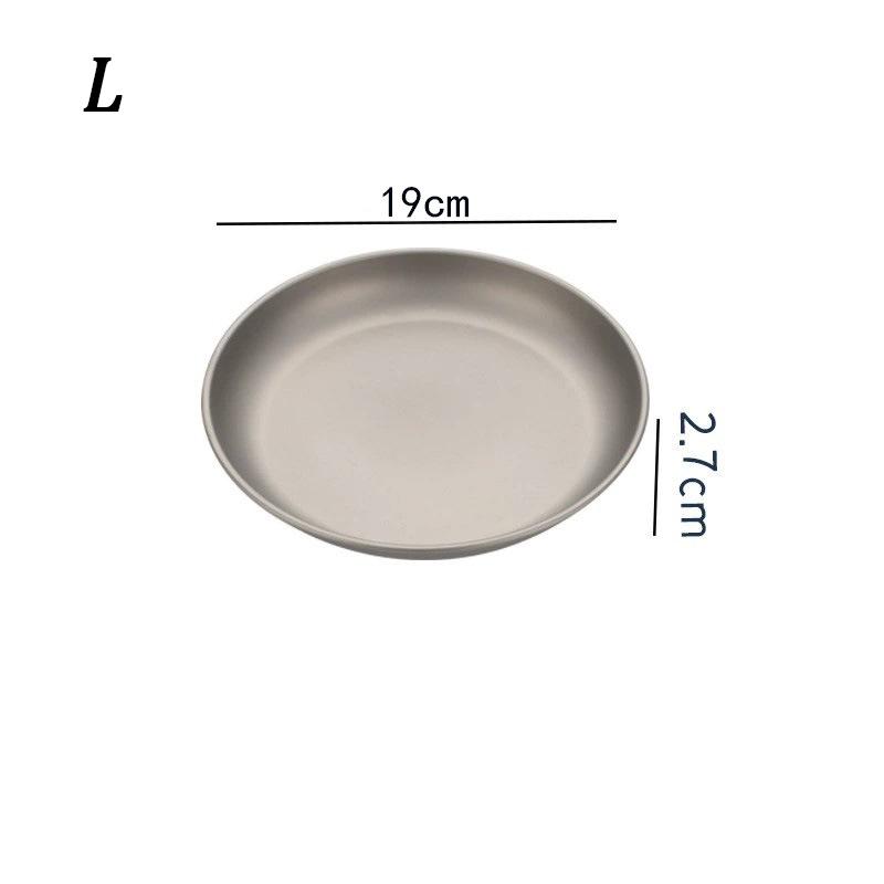 

Чистая титановая пластина, посуда для кемпинга и пикника на открытом воздухе, тарелка из титанового сплава, паровая обеденная тарелка, бытовая посуда, антибактериальная титановая пластина с защитой от плесени L серебряный