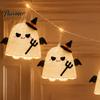 Scary Bat Wing Ghost Accents Halloween String Lights, Fabric Witch Hat Devil LED Hanging Funny Horror Theme Party Supplies Decor for Party,