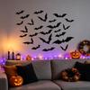 3D Fledermäuse Halloween Dekorationen Realistische Gruselige Fledermaus Aufkleber Wanddekorationen DIY Partyzubehör mit Flexiblem Gefaltetem Flügel für Ladenpräsentationen, Schulen,