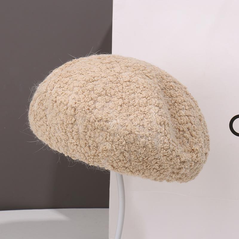 Letter embroidery beret children's fashion face small versatile autumn and winter warm painter hat newsboy hat