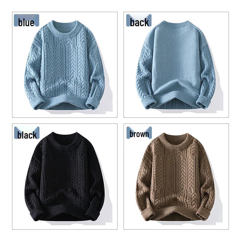 JEANSWEST Men's Thick Warm Knitted Pullover Sweater