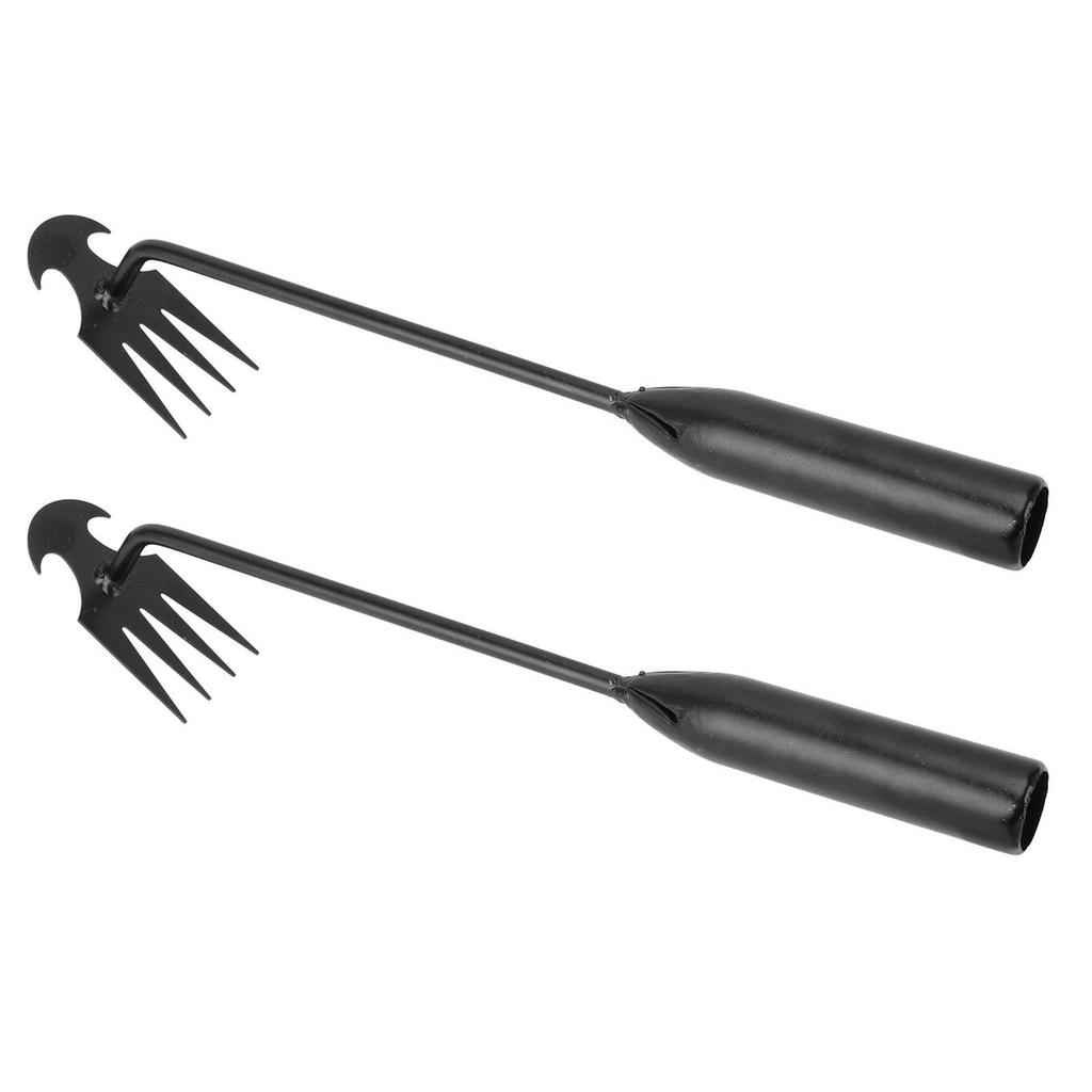 2 Stück Unkrautentfernungswerkzeug Professionell 4 Zähne Edelstahl Manuelles Unkrautjätegerät Unkrautzieher