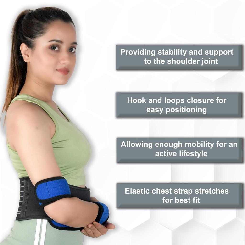 Wonder Care Left Right Shoulder Immobilizer Arm Sling Elastic Brace for Clavicle Collar Bone Dislocation Subluxation Shoulder stabilizer Compress