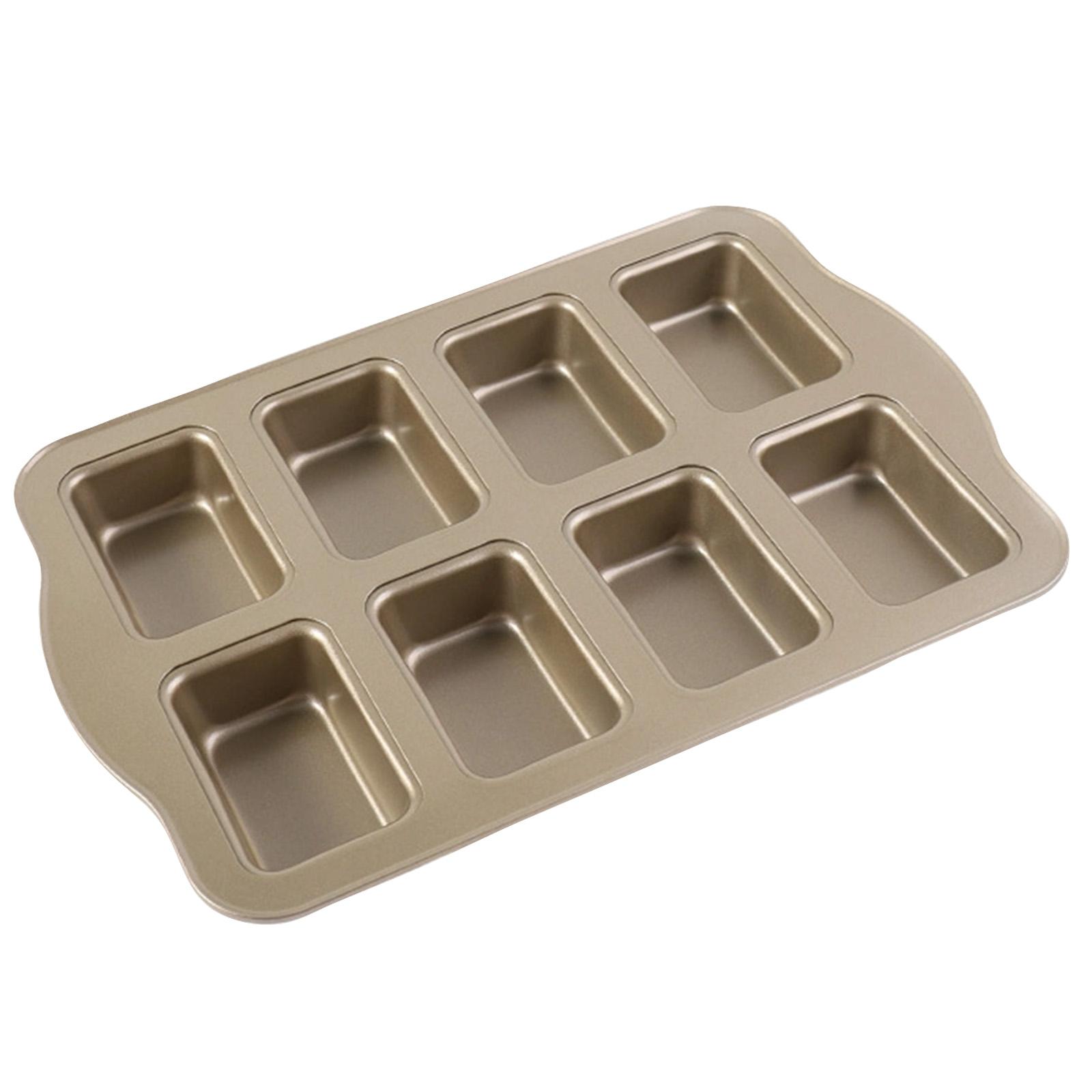 

8-piece Rectangular Carbon Steel Cake Mold, Non-stick And Easy-to-unmold Baking Pan, Suitable For Home And Commercial Use, Pound Cake, , And Bread M One Size
