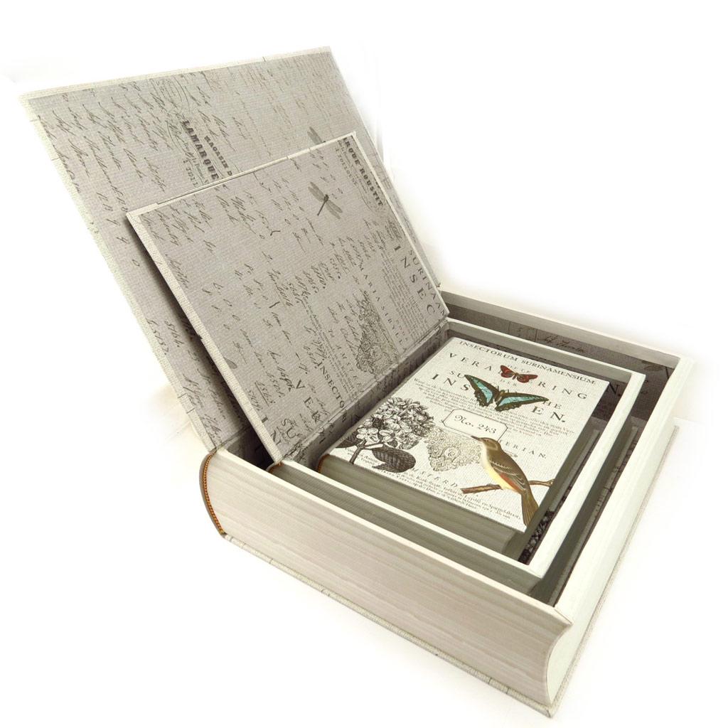 Les Trésors De Lily [K6170] - Trio úložných krabic 'Botanická zahrada' šedobéžové