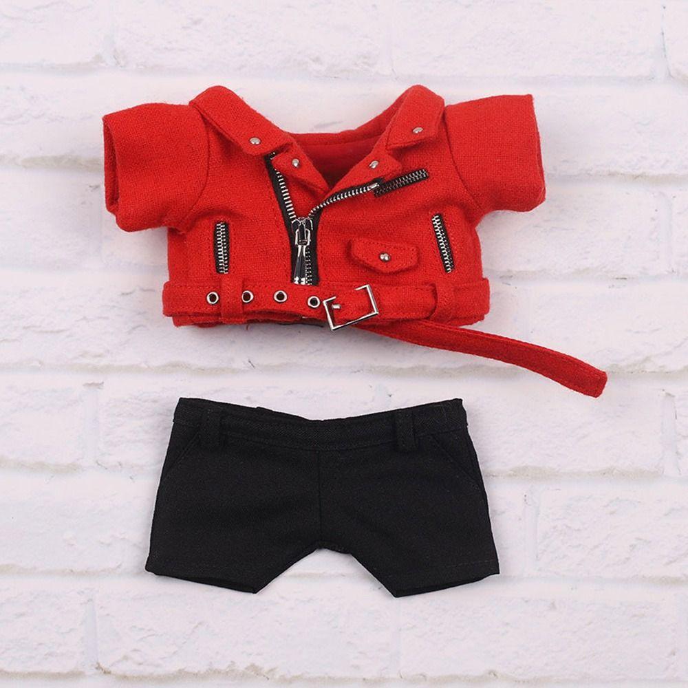 Kids Toy Outfits Doll Accessories PU Leather Tops Winter Top Coats Doll Clothes Handmade Jacket