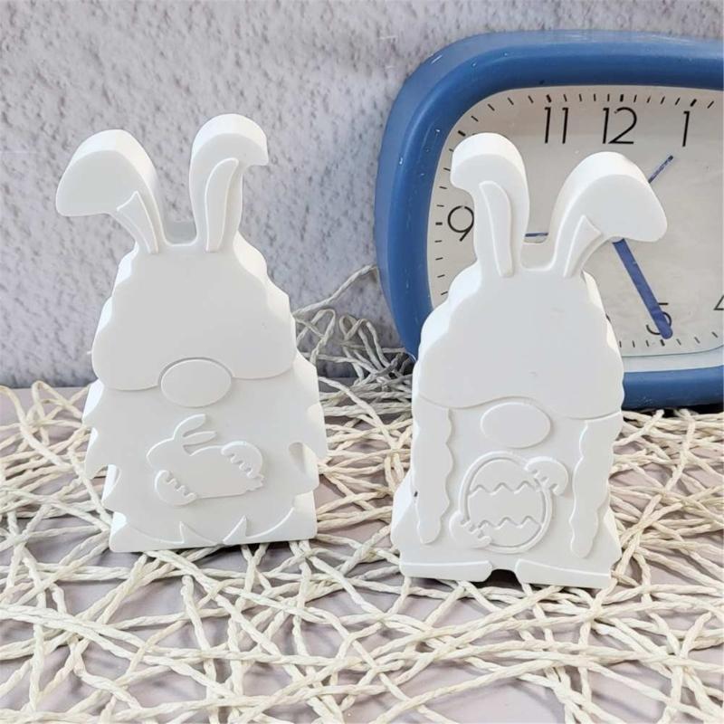 Bunnies Statue Silicone Candle Molds for Candle Soap Home Decoration Animal Shape Silicone Candle Molds for Epoxy Resin