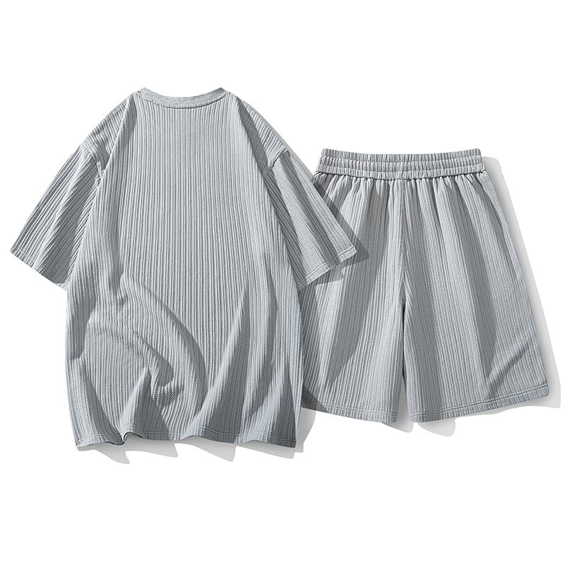 Summer Short-sleeved Sports Casual Suit For Men Thin Two-piece Set