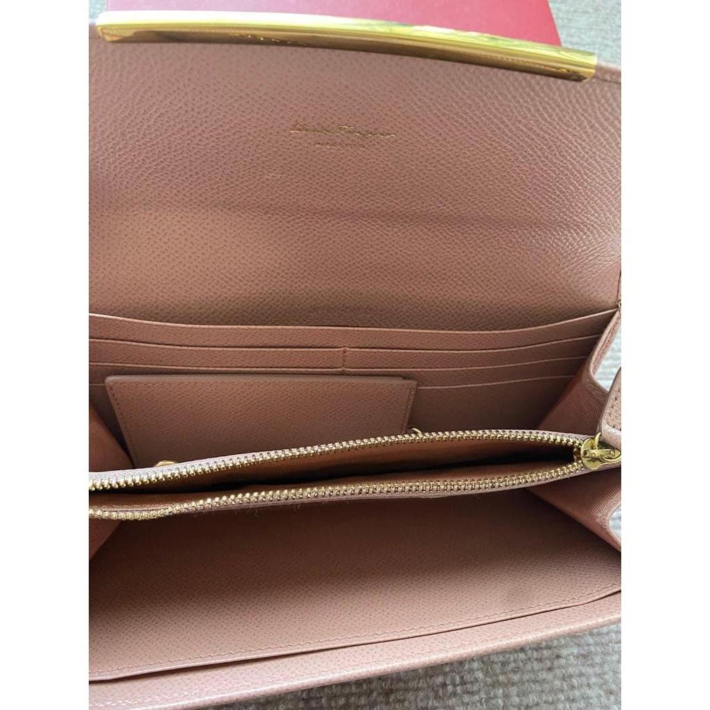 Used Salvatore Ferragamo Gancini Long Wallet Leather 