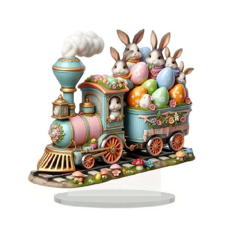 Bunnies Figurines Easters Decoration Table Centerpieces Acrylic Easters Eggs Rabbit Statue Rabbit Sculpture Home Decors