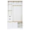 Hallway Cabinet Wardrobe Cabinet Shoe Cabinet Coat Hook Metal Hooks Metal Handle Flip-Down Shoe Compartment Bench APP LED Light Hallway