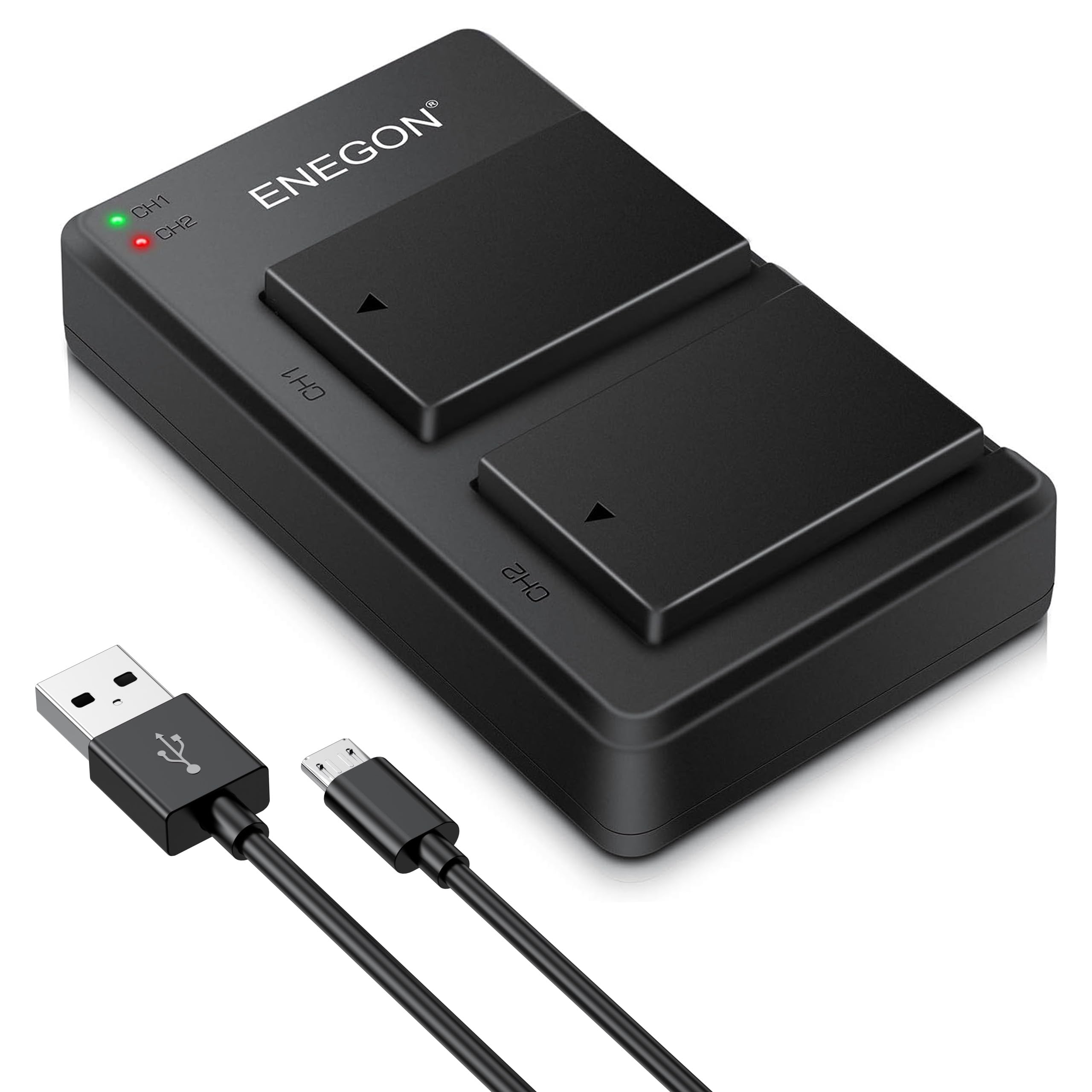 

ENEGON Compatible with Two Micro USB Dual Chargers for Canon EOS Rebel EOS EOS and 9000D Digital SLR Cameras LP-E17 R100, R50, RP, R10, R8, T8i, T7i,