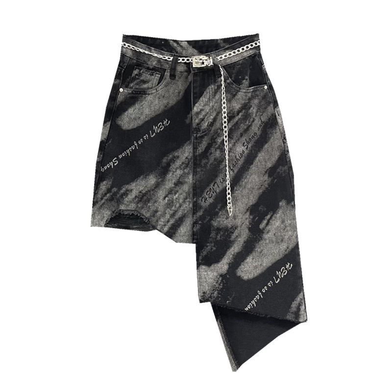 

Fancy Irregular Sweet Girl Denim Skirt Black XL