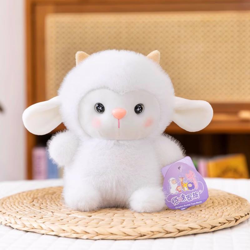 Neuer Tiertisch mit Puppe Kapibara Capybara Kaninchen kleine gelbe Ente Maus Elch 8 Zoll Greifautomat Puppenornament