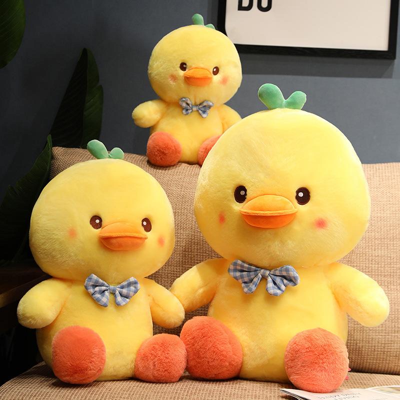 Cute Bow Tie Duckling Doll Plush Toy Duck Doll Children Sleeping Soothing Pillow Girl Rag Doll