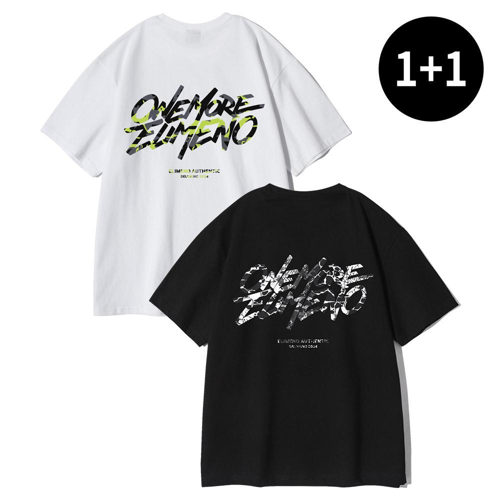 ELIMENO [Set] El Tape Deck Skin Neon Short Sleeve T-Shirt 2-Piece Set