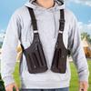 Double Shoulder Strap Multi-Pocket Outdoor Anti-Theft Tactical Fishing Bag Waterproof PU Multi-Purpose Vest Style Crossbody  Bag