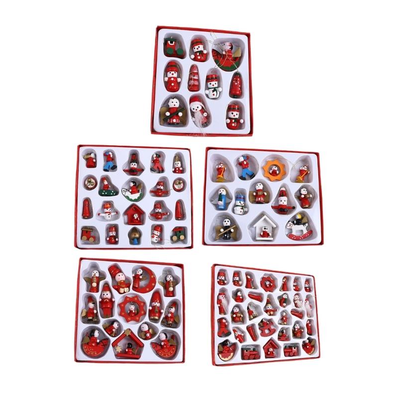 Snowman Hanging Ornament Wooden Doll Christmas Tree Decorations For Home Party Christmas Indoor Outdoor Use