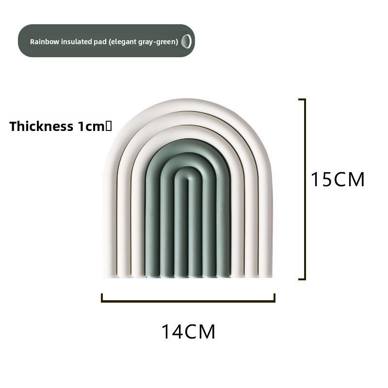 Home Use Rainbow Silicone Coaster Tpr Heat Resistant Nonslip Table Mat For Dining And Hot Dish Protection