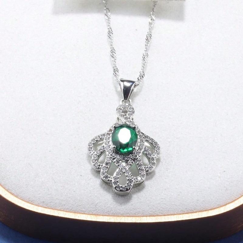 Elegante Damen Luxus Herz Armband Grün Große Schmucksets Accessoires Hochzeit Halskette Und Ohrringe Braut Verstellbarer Ring