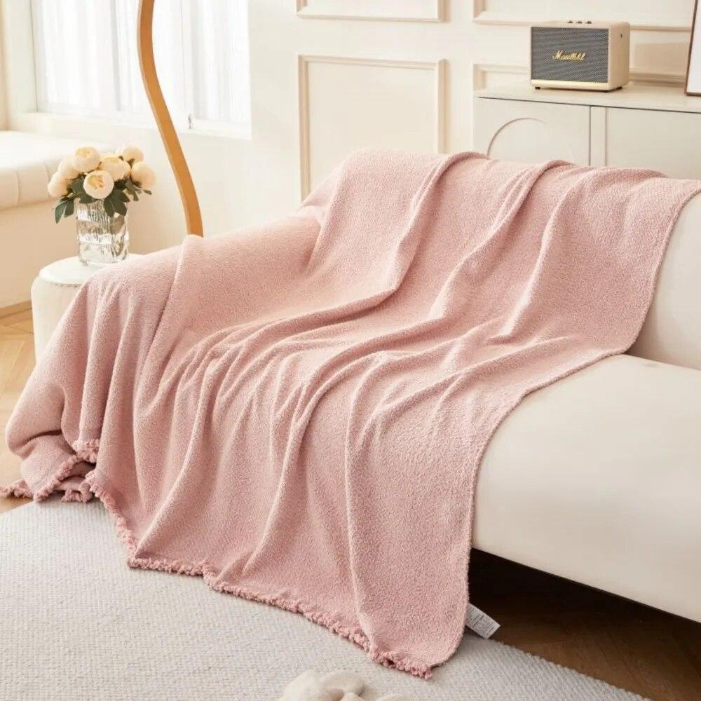 Sofa Cushion  Spring Anti-cat Scratch Universal Sofa Cover Towel Cream Wind Solid Color Sofa Blanket Cover