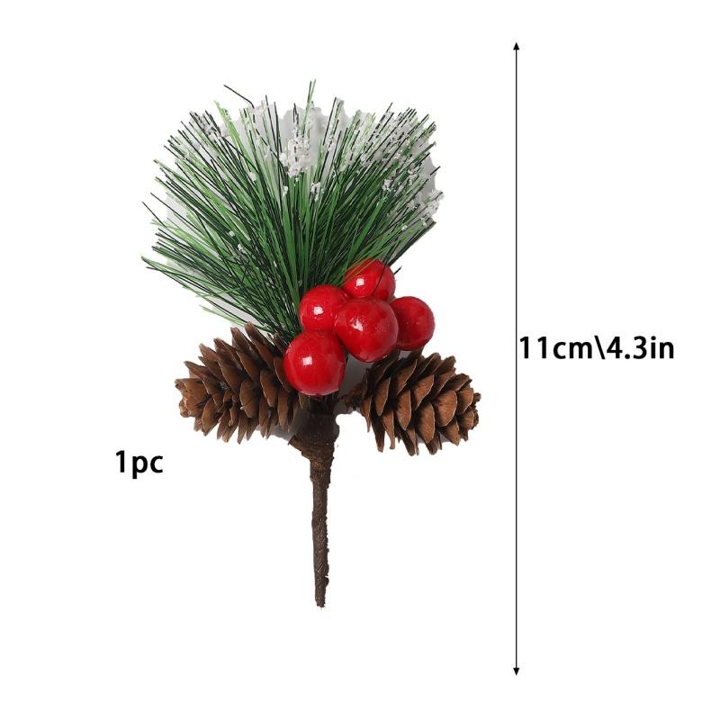 1/2Pcs Christmas Decoration Artificial Pine Branches Holly Berries Red Berry Branches for Christmas Tree Wreath Gifts Decoration