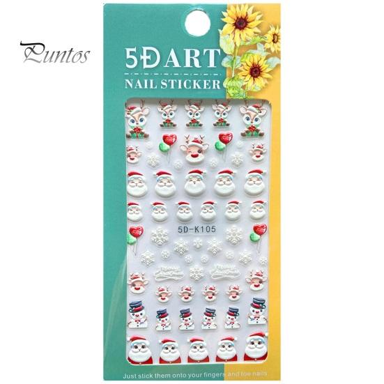 1 Sheet Christmas Nail Art Sticker Festive Santa Snowflake Elk Designs Safe Easy to Use Nail Decal for Beautiful Manicures