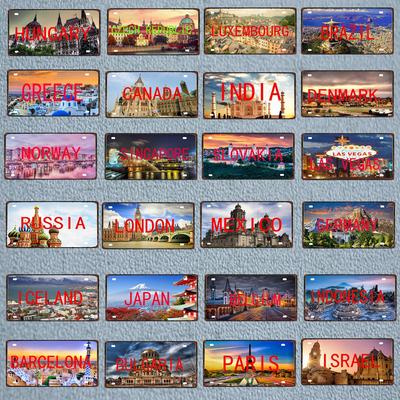 30X15cm City County Sign Plaque Metal Vintage Travel Souvenir Wall Home Cafe Shop Restaurant Decoration  Poster Cuadros DC-0085B