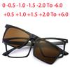 2302 Rectangle Clips On Glasses Magnetic Myopia Glasses 0 -1.0 -2.0 To -6.0  Hyperopia Sunglasses +0.5 +1.0 +2.0 To +6.0