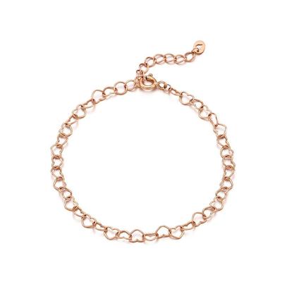 Heart Chain Silver Pink Bracelet Tbssvp11838M