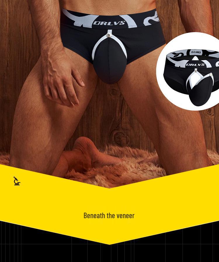 Seksowne męskie bezszwowe oddychające bokserki fitness z elastycznym wytłaczanym pasem