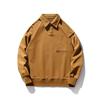 American Retro Trend Loose Autumn Men's Patchwork Polo Collar Button Pocket Fashion Solid Loose Long Sleeved Tops