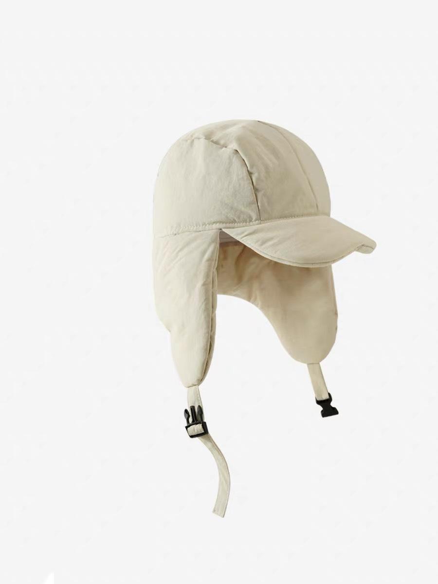 

Мужская и женская зимняя хлопковая теплая защитная шапка Lei Feng, простая модная шапка-пилот с утиным язычком, ветрозащитная шапка M（56-58cm） белый