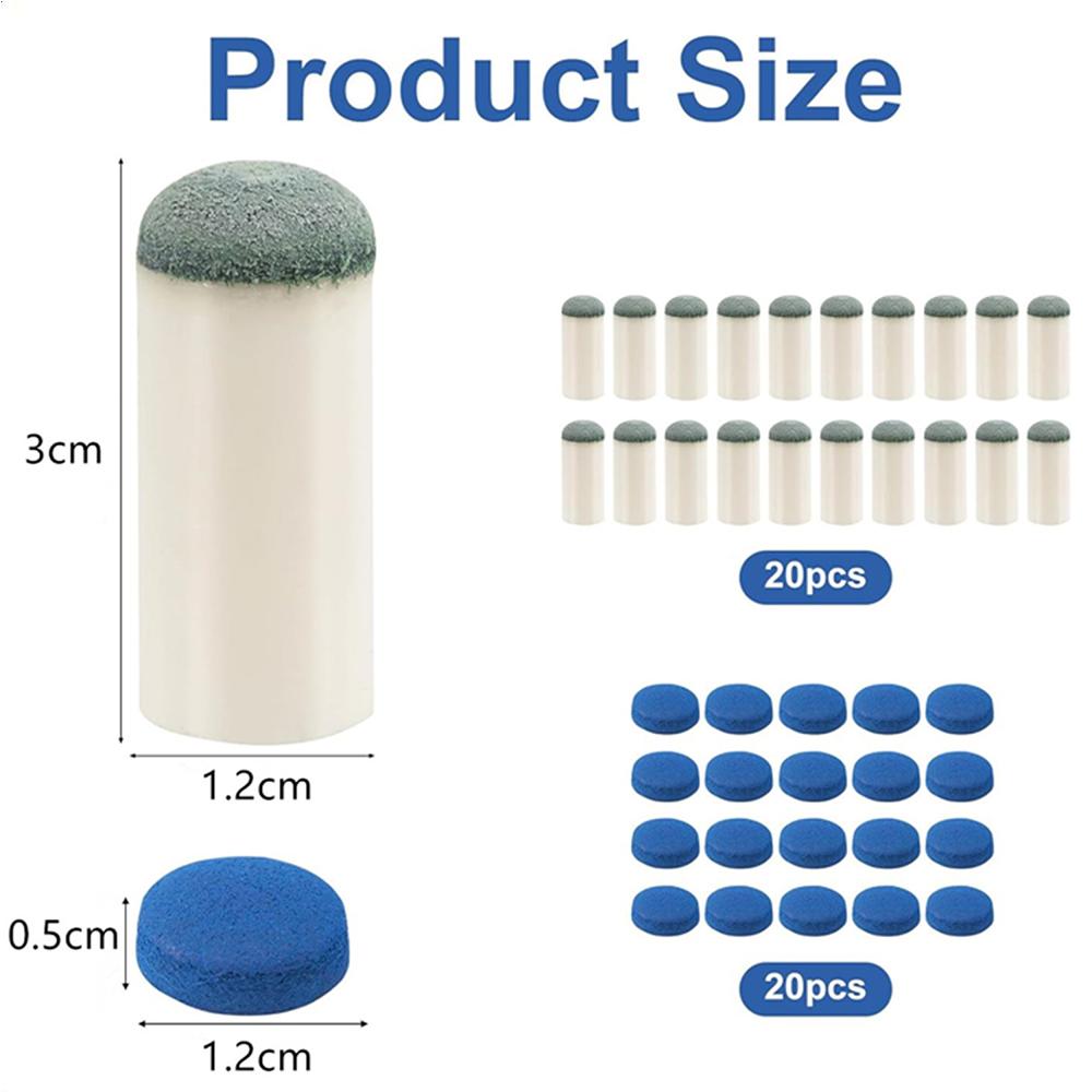 

New 20Pcs Slip-On Pool Cue Tips and 20 Leather Pool Cue Tips