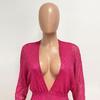 Dress Summer Women's Deep V Backless Cutout Dress Long-sleeved Sequin Hip Wrap Dress