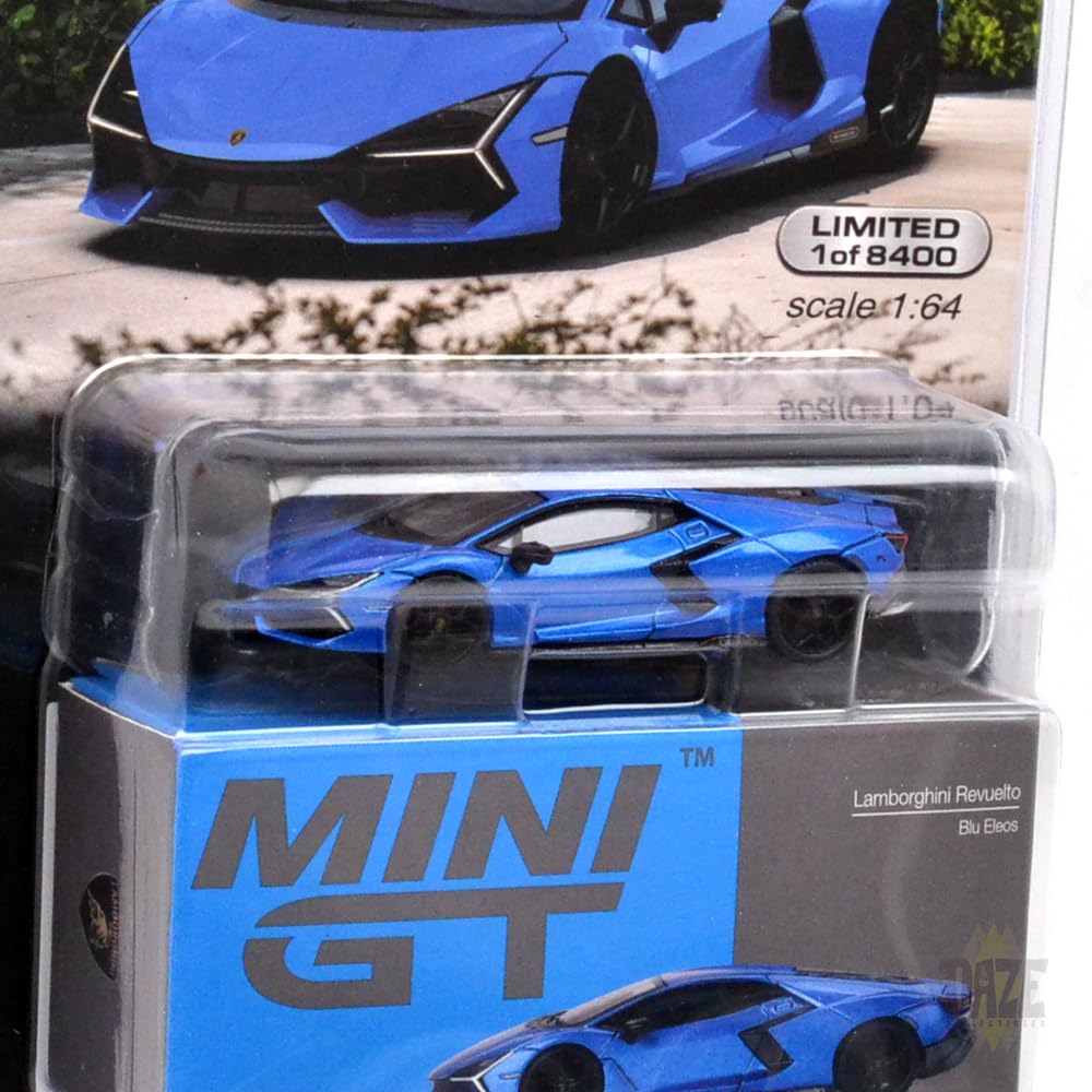 MINI GT 164 Scale MiJo EXCLUSIVE - LAMBORGHINI REVUELTO (BLU ELEOS) MiJo Exclusive