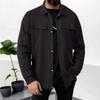 Men's Autumn Waffle Texture Solid Color Long Sleeve Jacket with Pocket