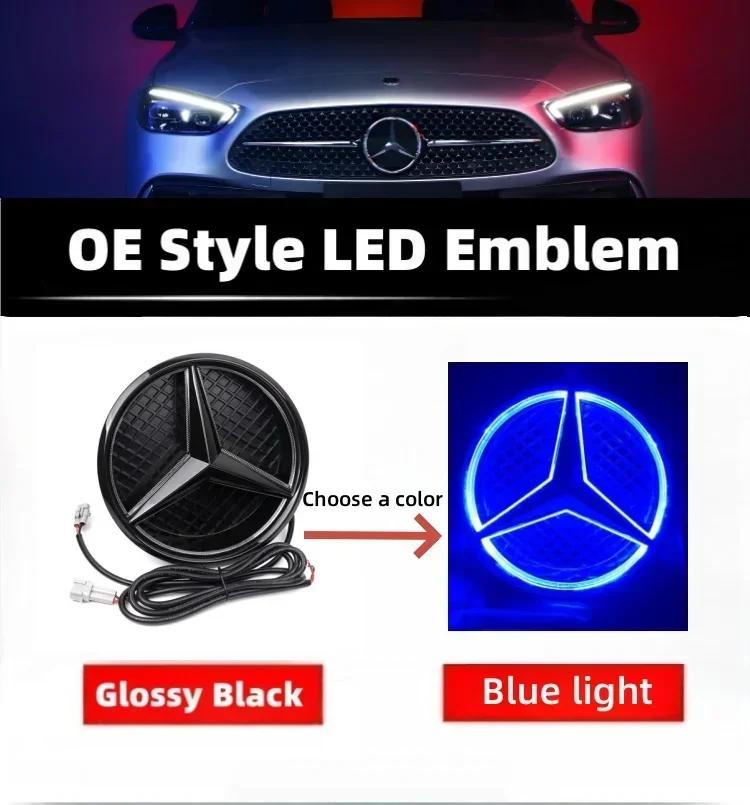

Car Sticker For Mercedes Benz Car Front Grill Logo Light mirror face LED Badge Emblem Luminous Decorative Light For Mercedes Ben GLK-X204 2006-2012