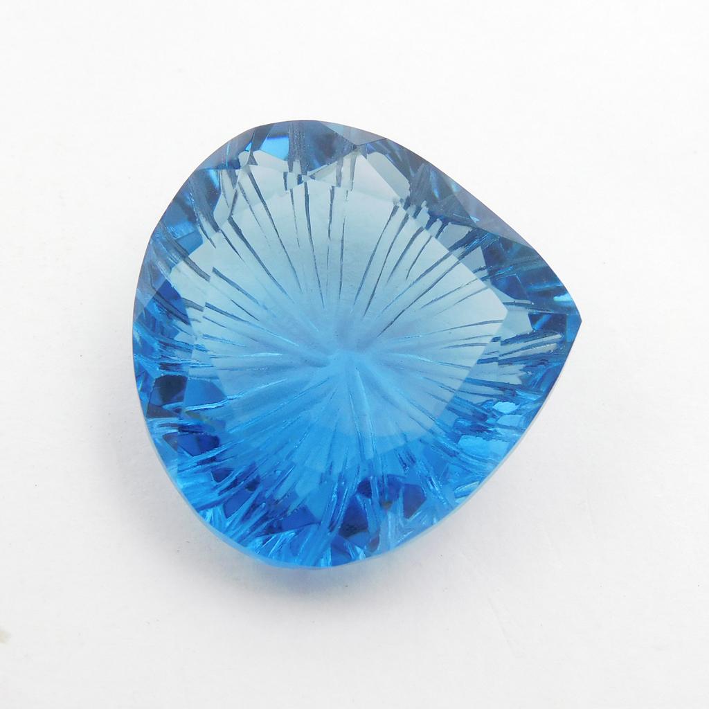 39.60 Ct Blue Quartz Natural Fancy Pear Cut Loose Gemstone